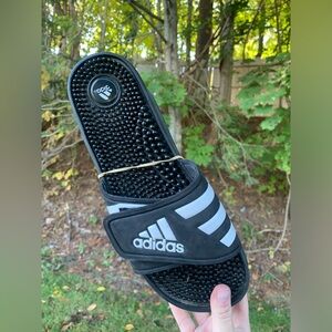 Adidas Black and White Slide Sandals size 9 women’s